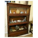 Antique 3 Shelf Barrister Bookcase, 47.5in x 34in x 10.5in