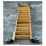 Cotterman Company Solid Oak 10.5ft Rolling Library Track Ladder