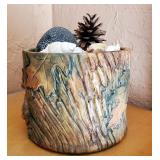 Weller Pottery Woodcraft 3 Foxes Jardiniere Planter, 6in