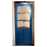 Painted Wood Corner Cabinet, 71in x 26.5in x 18in