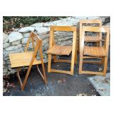 Solid Wood Flat Folding A Frame Chairs, Qty 4