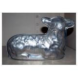Aluminum Lamb Two Sided Cake Mold, Caffe Ceramic Canister, Vintage Metal Apple Teapot, And Enamelwar
