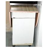Rolling Drop Leaf Single Drawer Kitchen Cabinet, 30.5in x 26in x 20in With Leaves Down