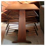 Solid Wood 4 Shelf Side Table With Magazine Storage, 23.25in x 16in x 18in