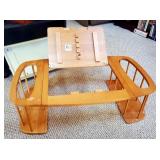 Rolling 2 Shelf Cart, 21in x 23.5in x 14.5in, Lap Desks Qty 2, Wood Organizer, And More