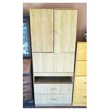 Drop Front Cabinet With 2 Drawers And Upper Storage, 72in x 32.25in x 17in
