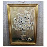 Vintage Framed Floral Print, 40in x 28in