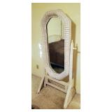 Wicker Adjustable Floor Mirror, 65in x 31in x 20in