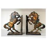 Cast Iron Horse Book Ends, Qty 2, 6in Tall