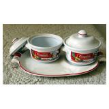 Campbell Soup Company Ceramic Dishes By Westwood Including Lidded Soup Bowls And Lunch Plate