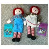 Handmade Soft Bodied Raggedy Ann And Andy Dolls, 24in Tall, Including Raggedy Ann And Andy Stories B