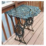 Antique Cast Iron Singer Treadle Sewing Machine Base With Cast Iron Scroll Design Top, 29in x 25.5in