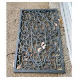 Cast Iron Welcome Mat With Scroll Design, 18in x 29in