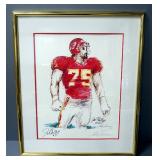 Leroy Neiman (American, 1921-2012) Joe Phillips Kansas City Chiefs #75 Autographed Print, Signed By 