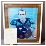 Joe Montana Autographed Image, With COA, Framed, Double Matted, Under Glass, 25" Wide x 28" High