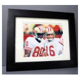 Joe Montana And Jerry Rice San Francisco 49ers Autographed Photo With COA Sticker, Matted, Framed, U