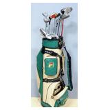 Golf Clubs, Various Brands, Includes Maxfli, Callaway, Taylor Made, Ping, Qty 11, In Fila Golf Bag
