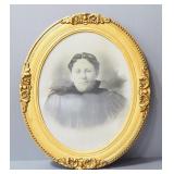 Antique Images Of Man And Woman, Each In Gilt Frames, Total Qty 2, 21" Wide x 25" High