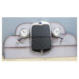 Ford Model A Head Light And Grill Display Mounted On Board, 72" Wide x 37" High