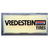 Vredestein Tires Illuminated Sign, Powers On, 38" Wide x 16" High x 3.75" Deep