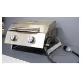 NXR Table Top Collapsible Propane Grill, 2 Burners, 20000 BTU/h, One Leg Needs Reattachment