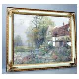 Manifestations International Magic Effects Image Of English Cottage, Framed, Under Glass, 36" Wide x