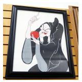 Original Painting Of Snow White And Seven Dwarves, Signed SMOP, Framed, And Original Painting Of Evi