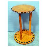 Oak Fishing Rod Rack, Hold 24 Rods, 16" Dia. X 26" High, With Rotating Bottom