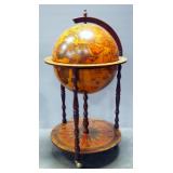 Italian Style Bar Globe On Casters, 36" x 18"