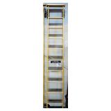 Potterman Company Solid Oak Library Ladder On Wheels, 9 ft, With Two Installation Rails