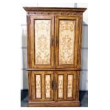Hooker Seven Seas 4-Door Armoire Desk, With Pull Out Desk And PowerPoint Director Auxilary Power Str