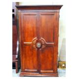 Solid Wood Armoire With Three Drawers And 2 Adjustable Shelves, 76" High x 46" Wide x 23" Deep