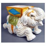 Ceramic Elephant Planters Qty 2 And Fitz And Floyd Hippo Planter