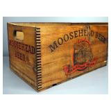 Wood Moosehead Beer Crate, 9.25" x 18" x 12"