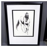Amy Goodman "Majestic" Sketch Print Of Horse, Framed, Matted, Under Glass, 44" x 34"