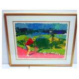 Leroy Neiman "Chipping On" Autographed Print, Numbered 166 Of 275, Framed, Matted, Under Glass, 29.5