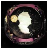 Baccarat Crystal Sulphide Paperweights Depicting Franklin And Eleanor Roosevelt, Total Qty 2