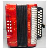 Original Hohner Erica Melodeon/ Diatonic Button Accordion In Original Carry Case