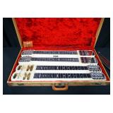 Fender Double Neck Console Steel Guitar, Qty 2, One Missing Bridge And Strings, Both In Carry Case, 