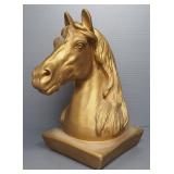 Chalk Horse Head Figurine, 12.25" High