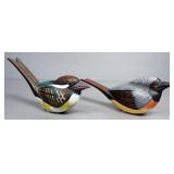 3 Bird Figurines, 1 Goebel (Tip Of Beak Damaged), Others Made Of Wood