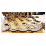 Pair Of Cast Iron Multipronged Industrial Forms, Both Stamped W S YOHE Canton Ohio