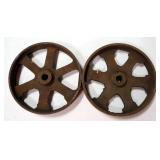 Cast Iron And Steel Wheels, Qty 4, Diameters Range 5.5" - 11.25"