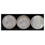 1879, 1880 O, 1921 Morgan Silver Dollars