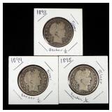 Barber Half Dollars, Years Include 1893, 1895 And 1899