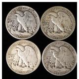 Walking Liberty Half Dollars, Years Include 1942 (4), 1942 S, 1943, 1943 D, 1943 S, 1944, And 1944 D