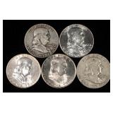 Franklin Half Dollars, Years Include 1949 S, 1957 D (3) And 1962