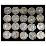 Washington Quarters, Qty 20, Pre-1964, Various Years