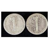 Mercury Dimes, Qty 100 In Sleeves, Various Years