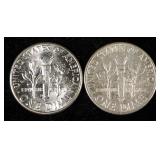 Roosevelt Dimes, Qty 50 In Sleeve, Pre-1964, Various Years